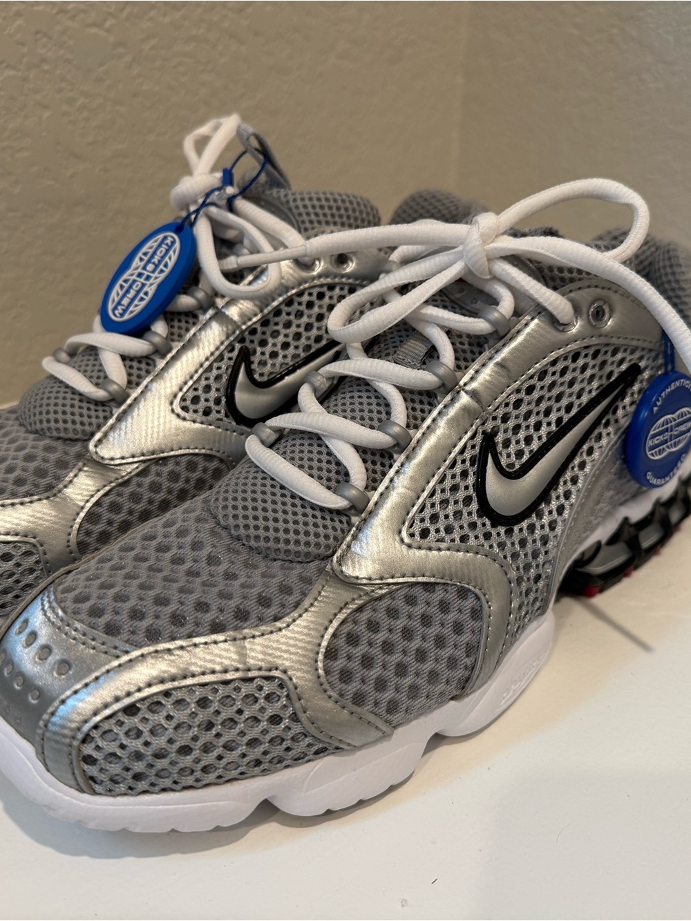 Nike Zoom Spiridon Caged 2 'Metallic Silver' Men’s US Size 10.5